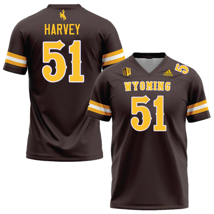 Wyoming Cowboys #51 Jack Harvey College Football Jerseys Stitched-Brown